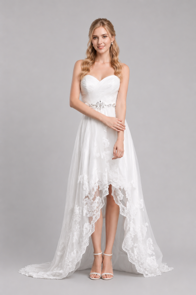 Vokuhila Kleid | Vorne kurz hinten lang mit Spitze